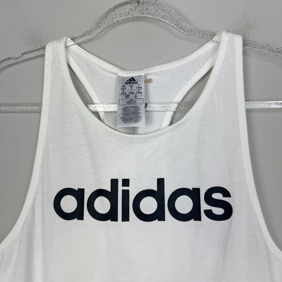 ADIDAS | NEW White & Black Racerback Graphic Tank Top Women’s Size Small - Picture 7 of 12